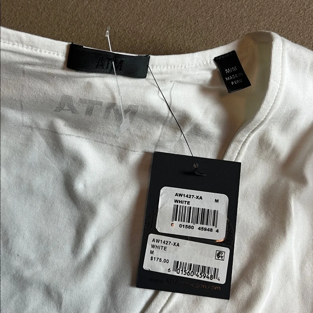 ATM Anthony Thomas Melillo V-Neck White Bodysuit NWT - Size Medium